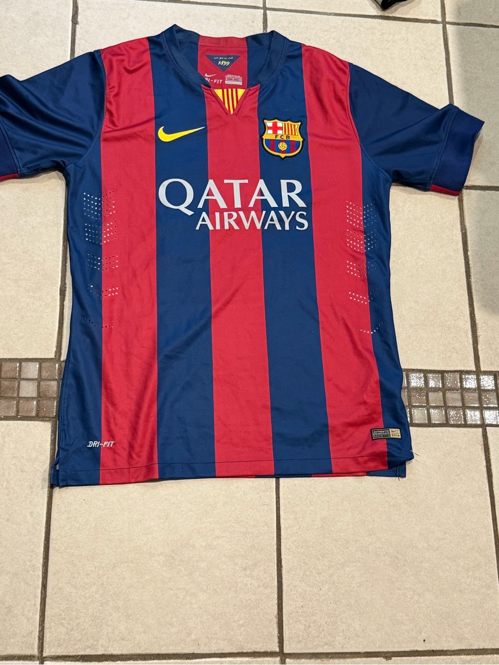 Nike men FC Barcelona Red & Navy Striped Jersey
